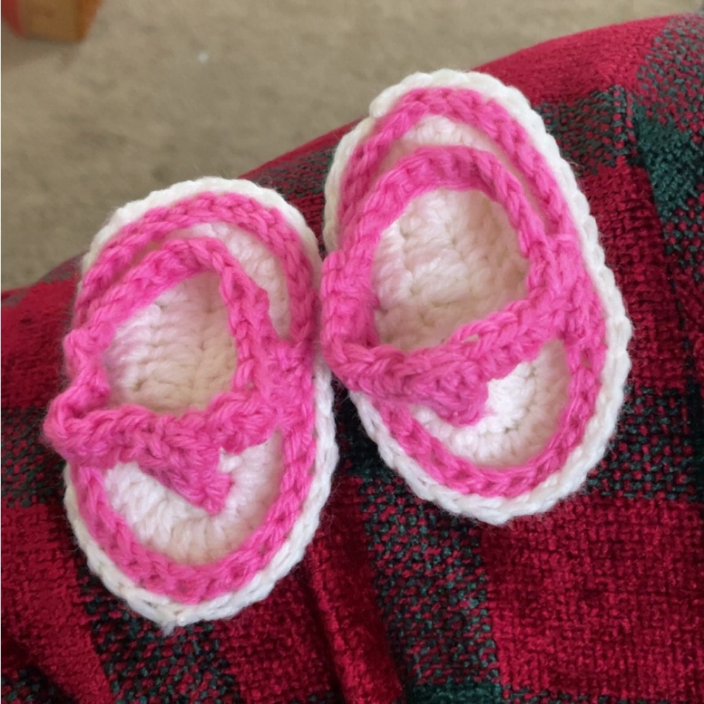 Pink and White Handmade Sandals